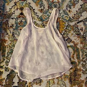 Hollister Sheer Pink Floral Tank Top